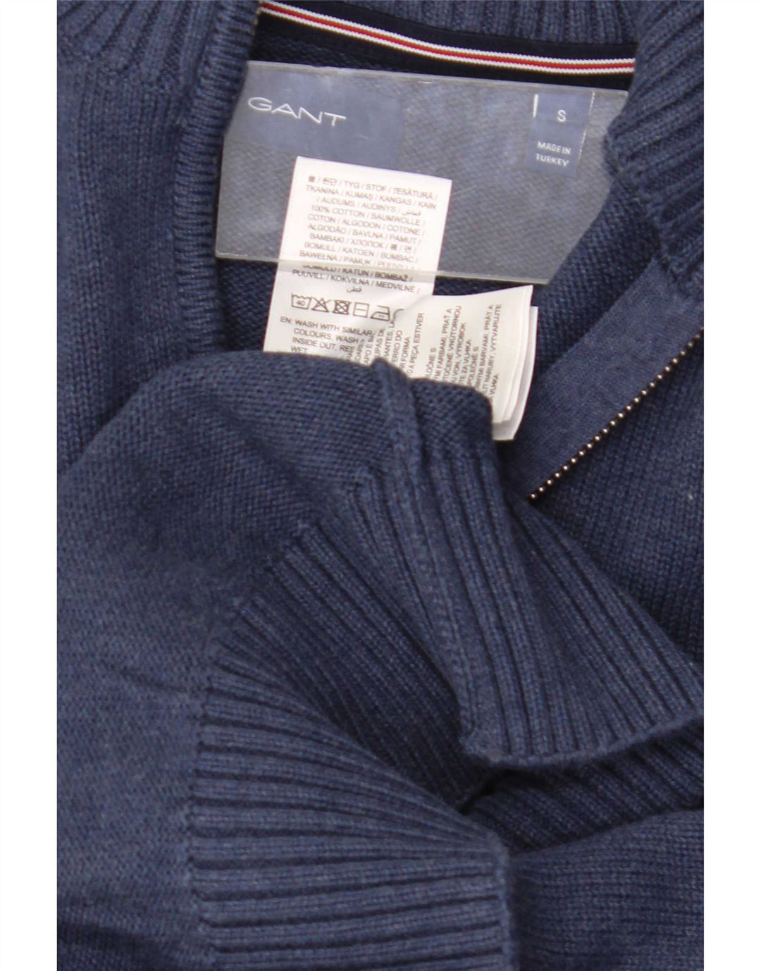 Gant herre lynlås-hals sweater lille marineblå bomuld