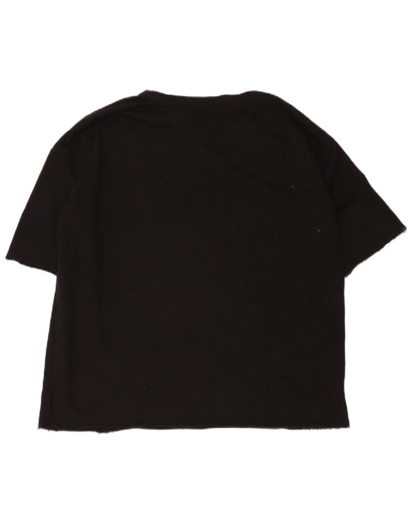 Zara Dame Trafaluc Oversized grafisk T-shirt Top UK 14 Medium Sort