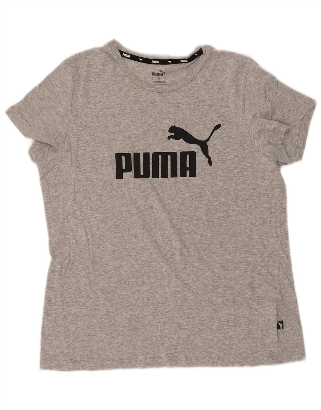 PUMA Grafisk T-shirt top til kvinder DK 16 Stor grå bomuld