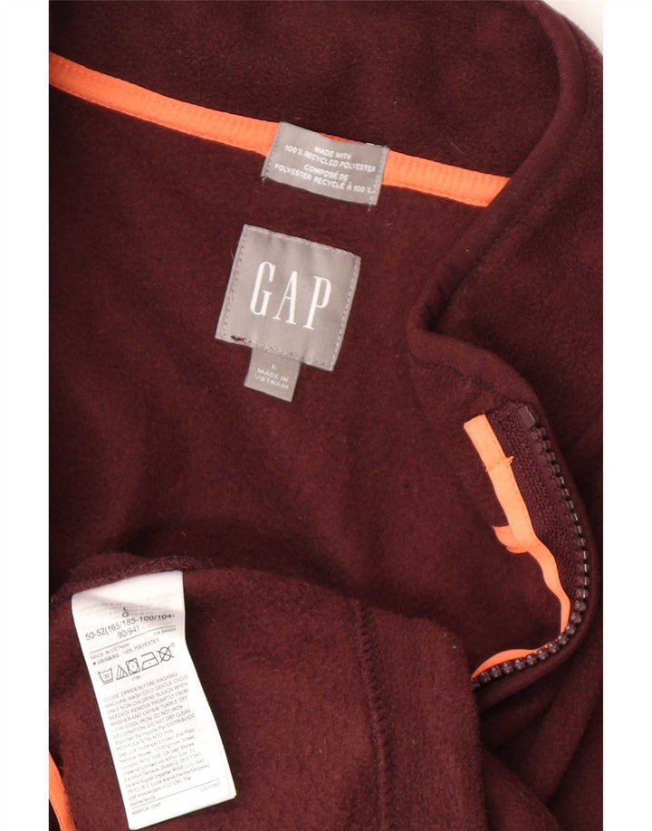 Gap Herre Zip Neck Fleece Jumper Large Burgundy Polyester