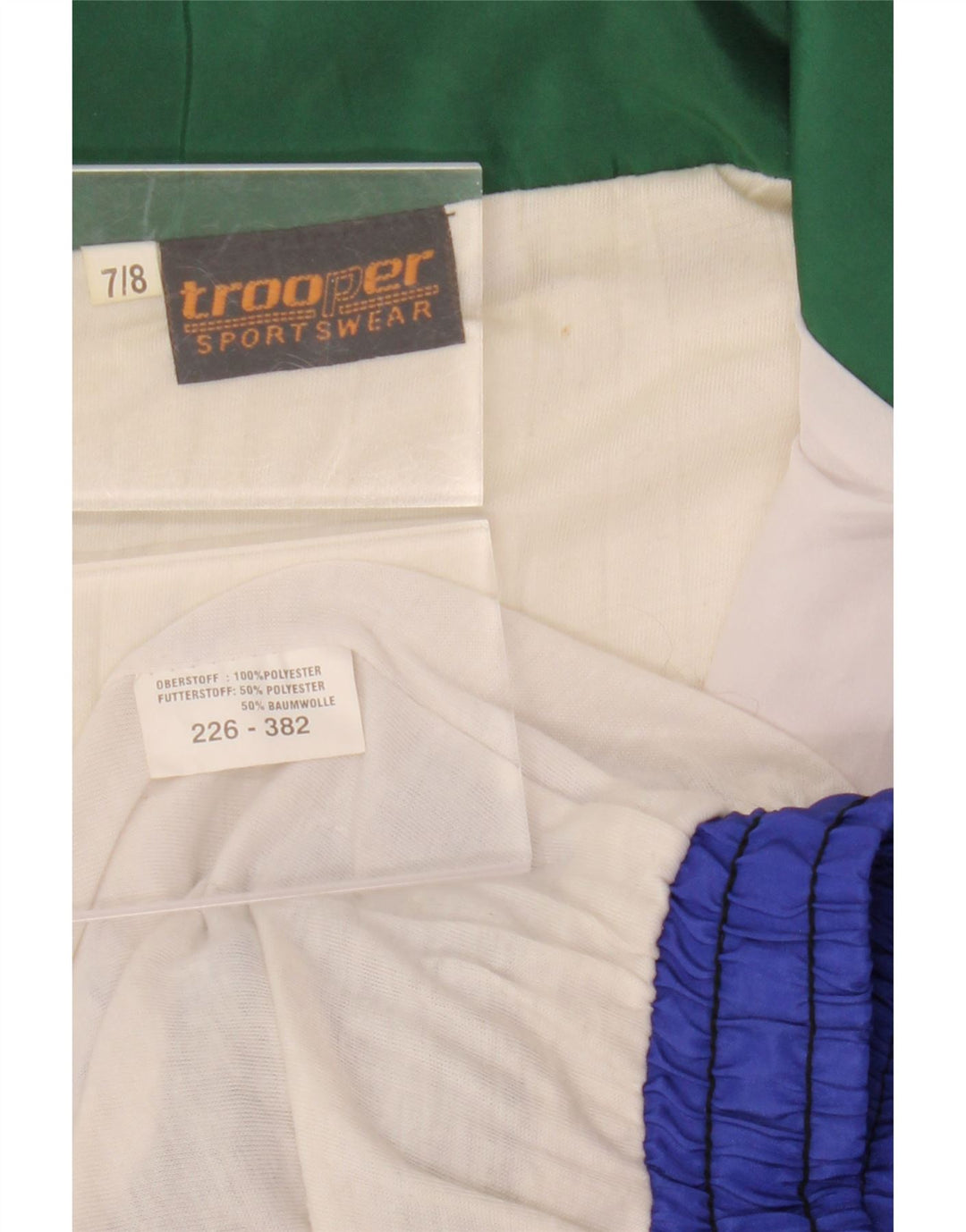 TROOPER Mens Tracksuit Top Jacket XL Blue Colourblock Polyester Vintage Trooper and Second-Hand Trooper from Messina Hembry 