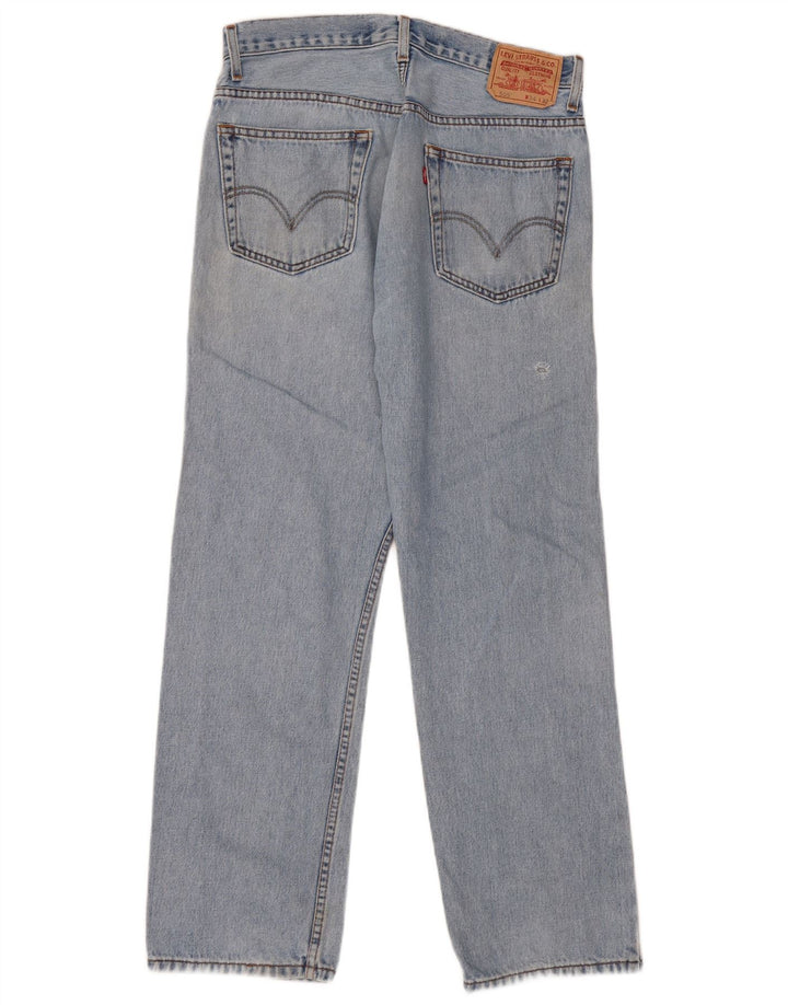 LEVI'S Herre 505 Regular Fit Straight Jeans W34 L32 Blå Bomuld