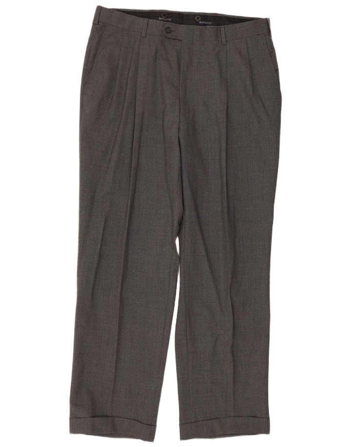 Burberrys Herre Pegged Suit Bukser W36 L31 Grå