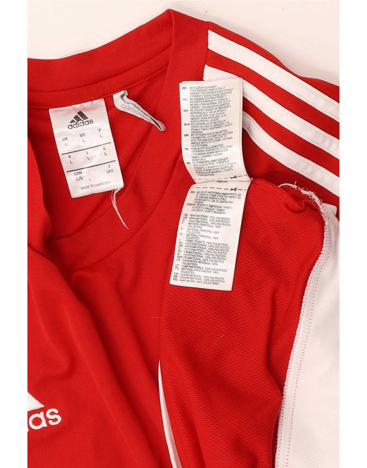 Adidas Herre Climalite Grafisk T-Shirt Top Stor Rød Polyester