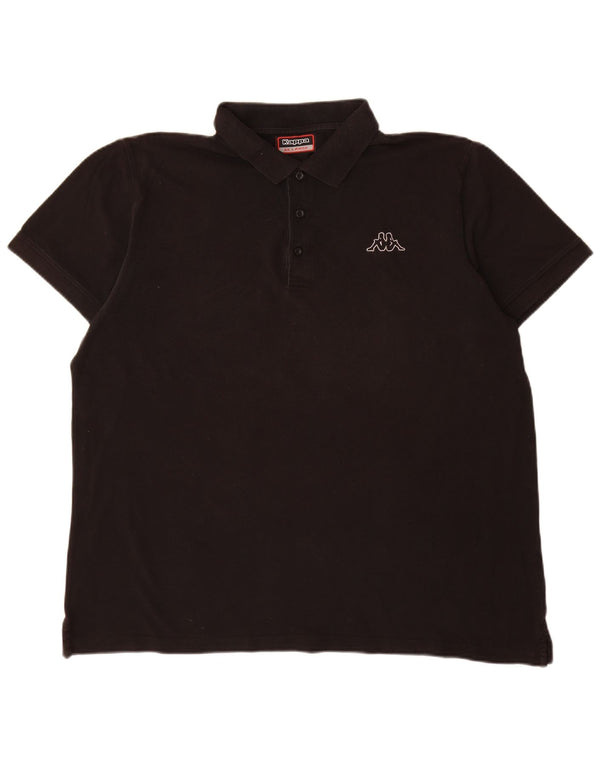 KAPPA Poloshirt til mænd 2XL sort bomuld