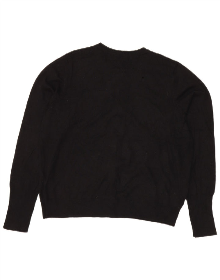MARKS & SPENCER Womens Crop Cardigan Sweater UK 16 Large Black Viscose