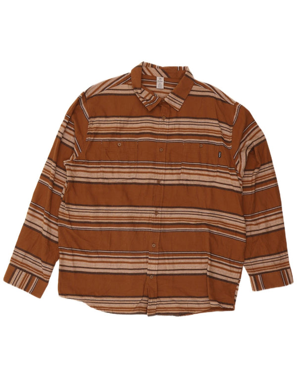 Hurley Herre Flanelskjorte 2XL Brunstribet