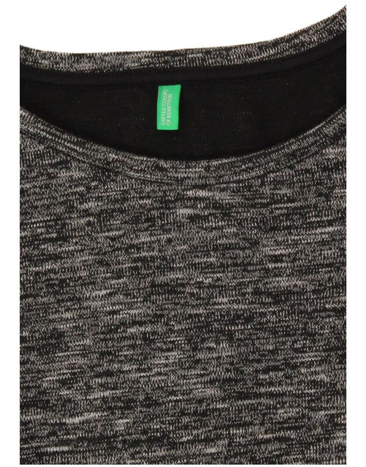 Benetton Dame Longline T-Shirt Top UK 14 Medium Sort Flecked