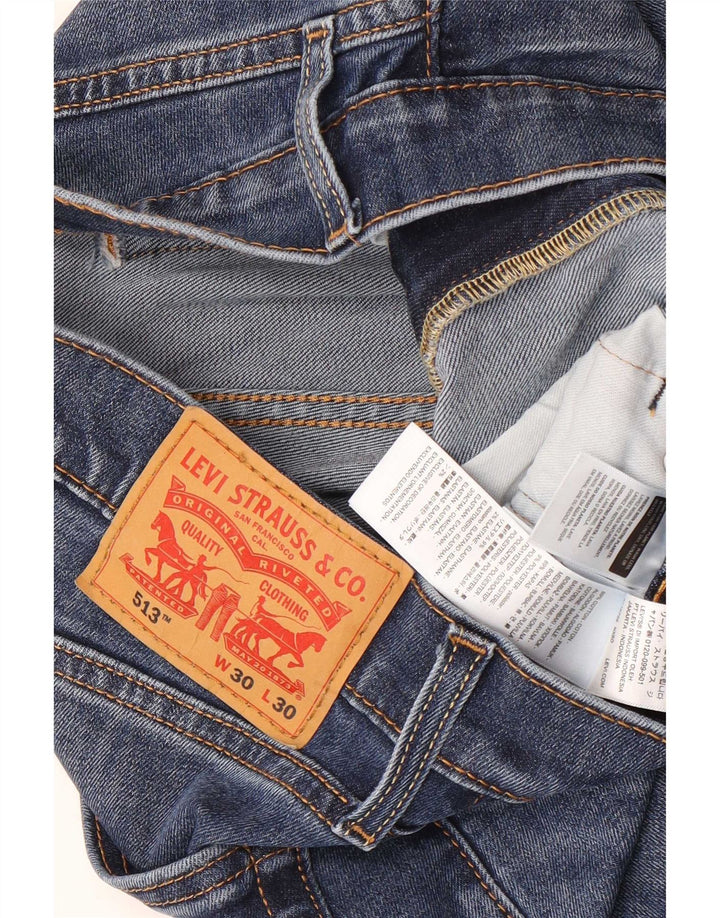 Levi's Herre 513 Slim Jeans W30 L30 Blå Bomuld