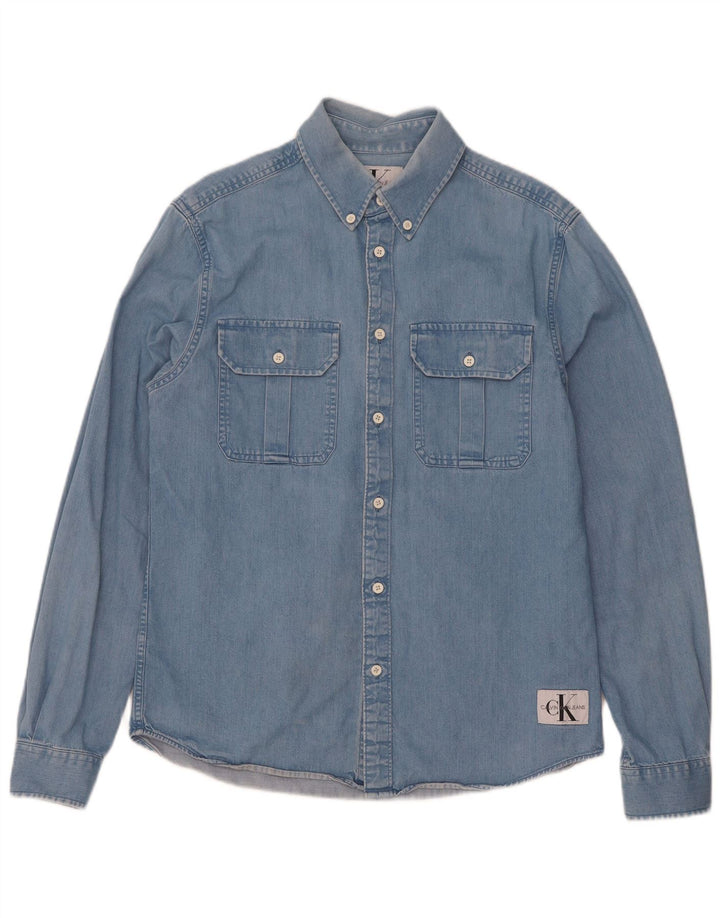 Calvin Klein Jeans Herre Regular Fit Denim Shirt Medium Blue Bomuld