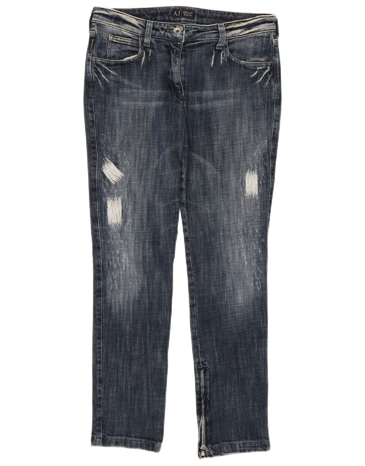 Armani Dame Distressed Slim Jeans W29 L29 Navy Blue