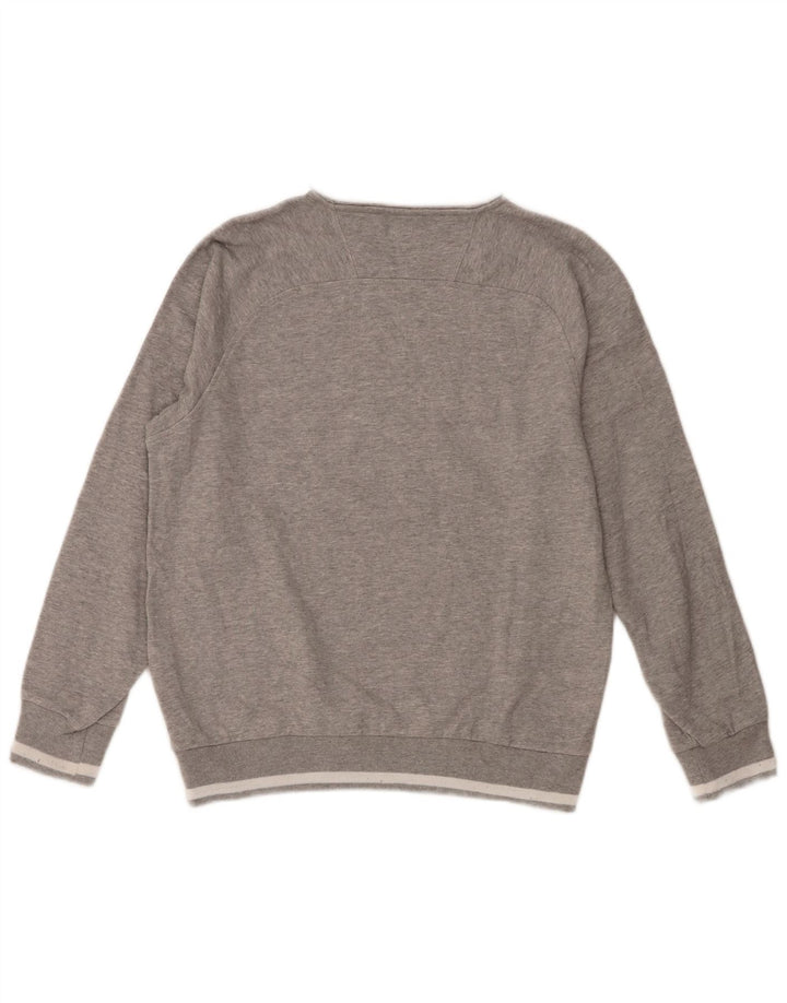 Champion Dame Grafisk Sweatshirt Jumper UK 14 Medium Grey Colourblock