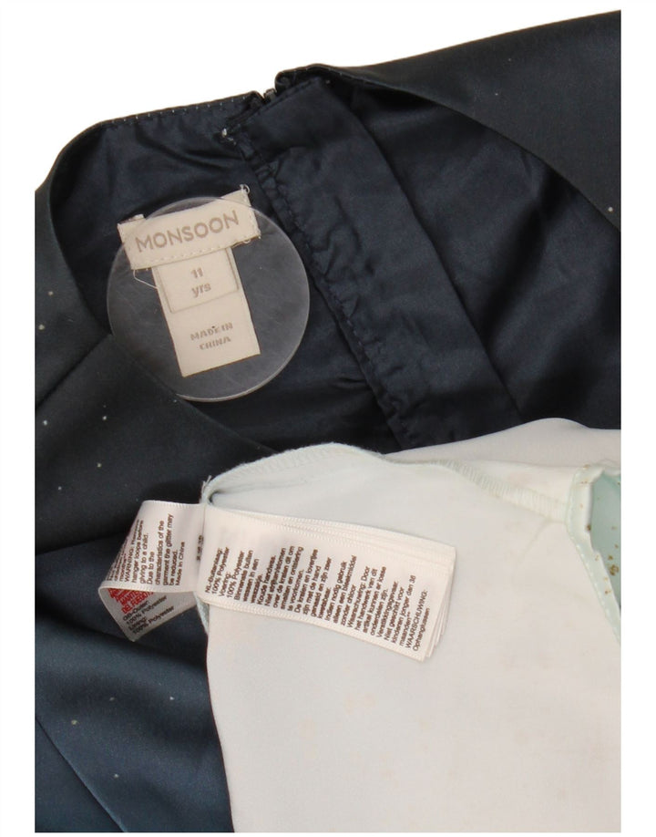 MONSOON Pige Tutu Kjole 10-11 år Blå Plettet Polyester