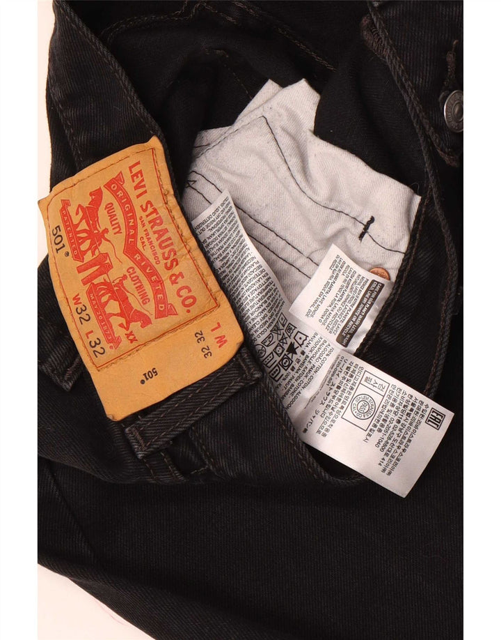 Levi's Herre 501 lige jeans W32 L32 sort bomuld