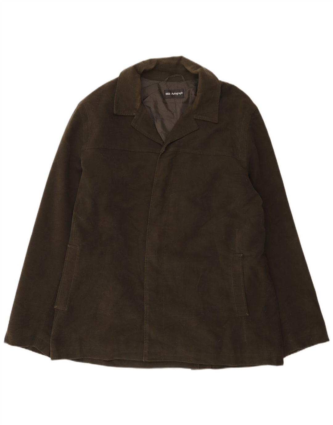 Marks & Spencer Herre Autograph Åben Ruskindsjakke UK 42 XL Khaki