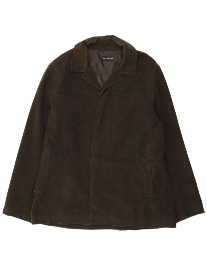 Marks & Spencer Herre Autograph Åben Ruskindsjakke UK 42 XL Khaki