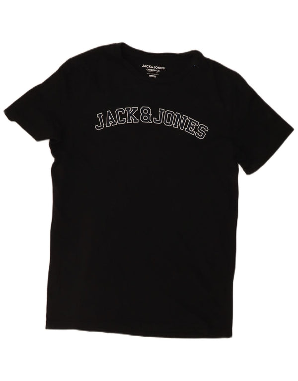 Jack & Jones Mens Regular Fit Graphic T-Shirt Top Medium Black Cotton