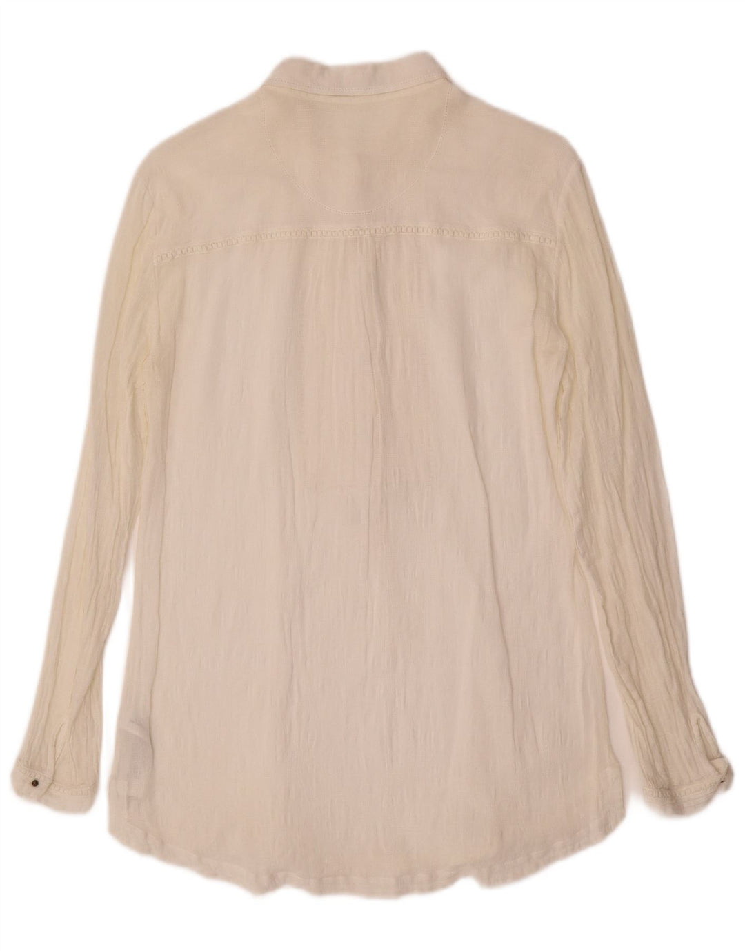 MASSIMO DUTTI Womens Pullover Shirt UK 12 Medium Off White Cotton