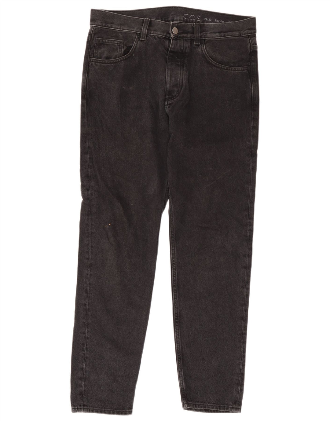 Cos Dame Mid Rise Regular Tapered Jeans W29 L30 Sort Bomuld