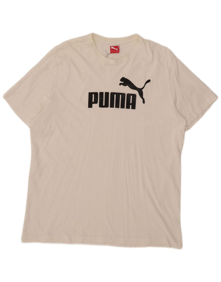 Puma Herre Grafisk T-Shirt Top 2XL Hvid