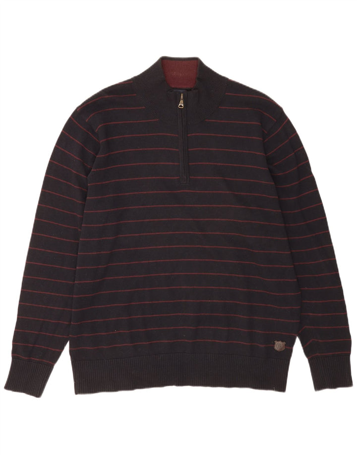 MARKS & SPENCER Sweater med lynlås til mænd UK 41/43 Large Navy Blue