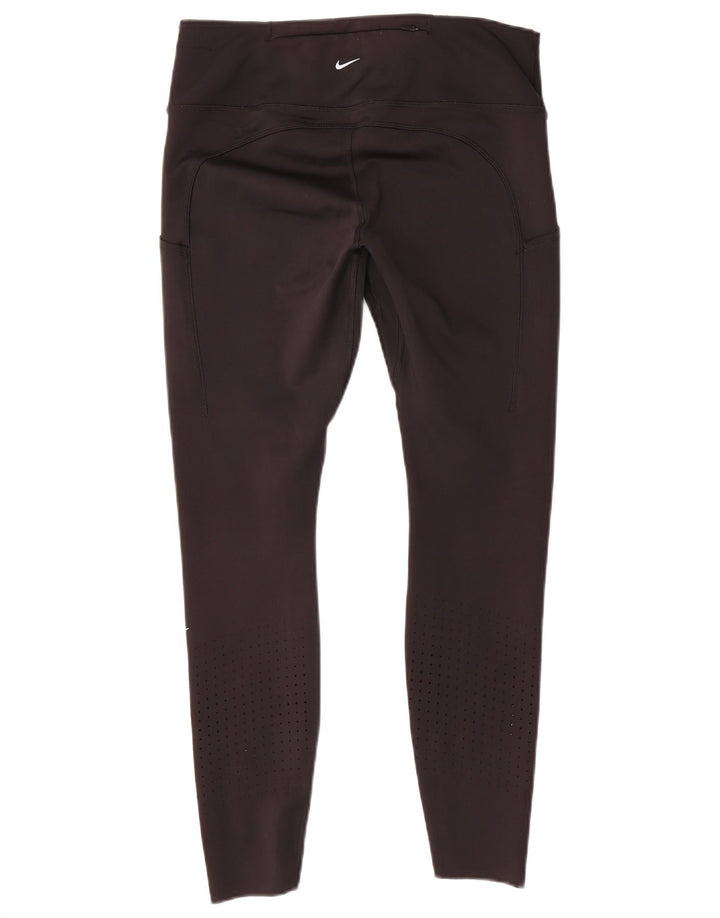 Nike Dame Dri Fit Leggings UK 14 Large Black Polyester