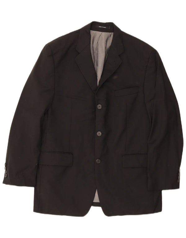 Calvin Klein Herre 3-knaps blazerjakke UK 38 Medium Sort Uld