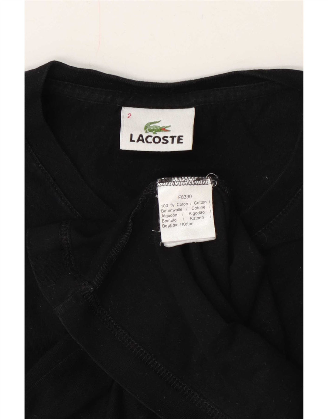 Lacoste Herre Top Langærmet Størrelse 2 XS Sort Bomuld