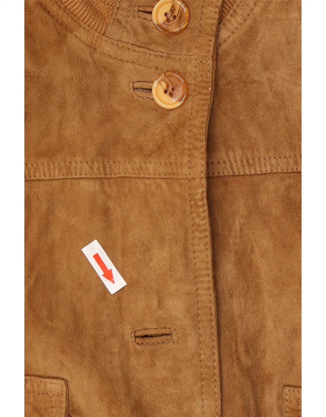 Vintage Dame Ruskind Bomber Jacket IT 44 Medium Beige Læder