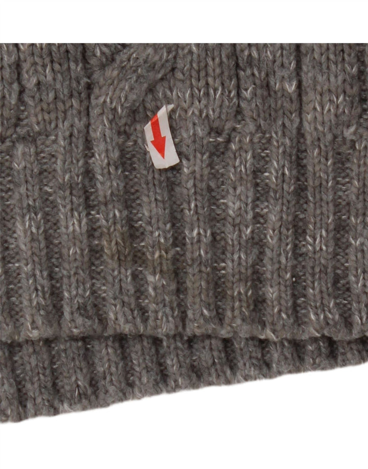 Marks & Spencer Herre sweater med lynlåshals, stor grå flækket akryl