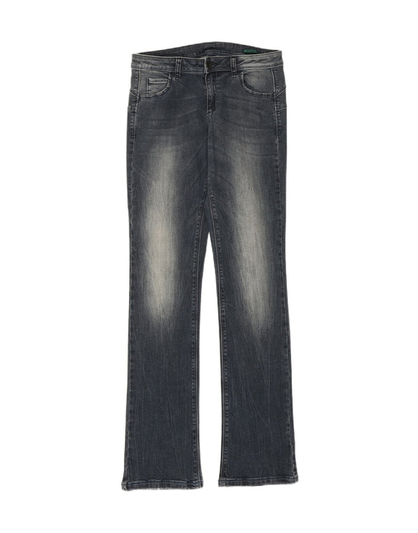 Benetton Dame Acid Wash Bootcut Jeans W28 L33 Blå Bomuld