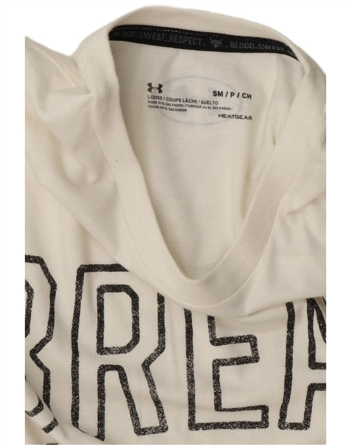 Under Armour Herre Heat Gear Grafisk T-Shirt Top Lille Hvid