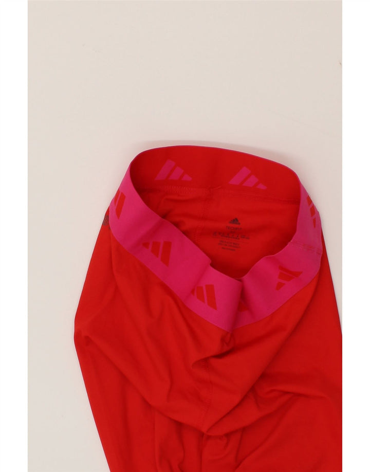 ADIDAS Womens Graphic Leggings UK 14 Medium  Red Colourblock Vintage Adidas and Second-Hand Adidas from Messina Hembry 