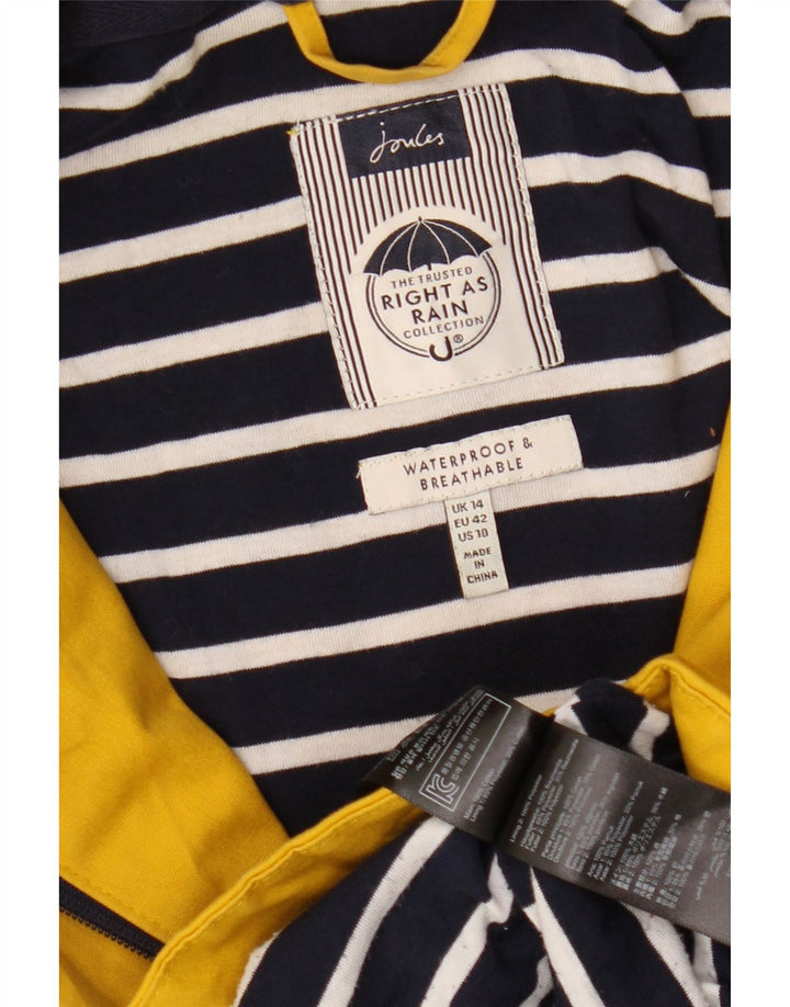 JOULES Regnfrakke med hætte til kvinder UK 14 Stor gul polyester