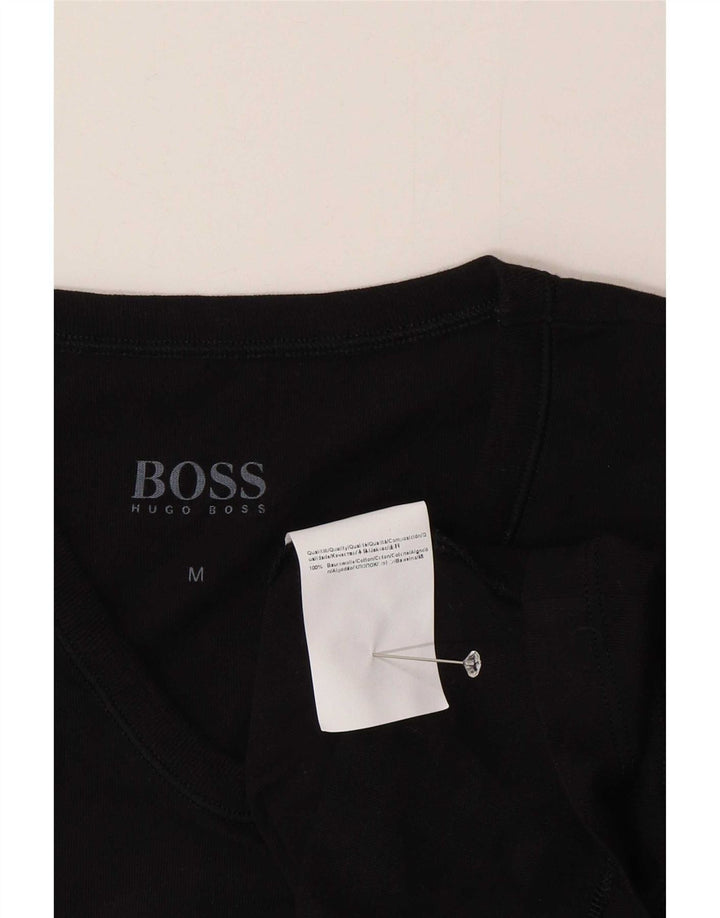 Hugo Boss Herre T-Shirt Top Medium Sort Bomuld
