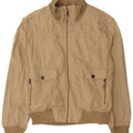 Zara Herre Bomber Jacket UK 42 XL Beige Bomuld