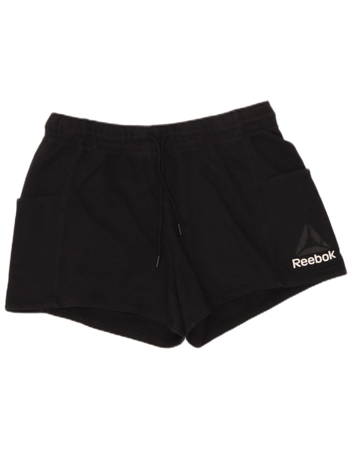 REEBOK sportsshorts til kvinder UK 14 Stor sort bomuld