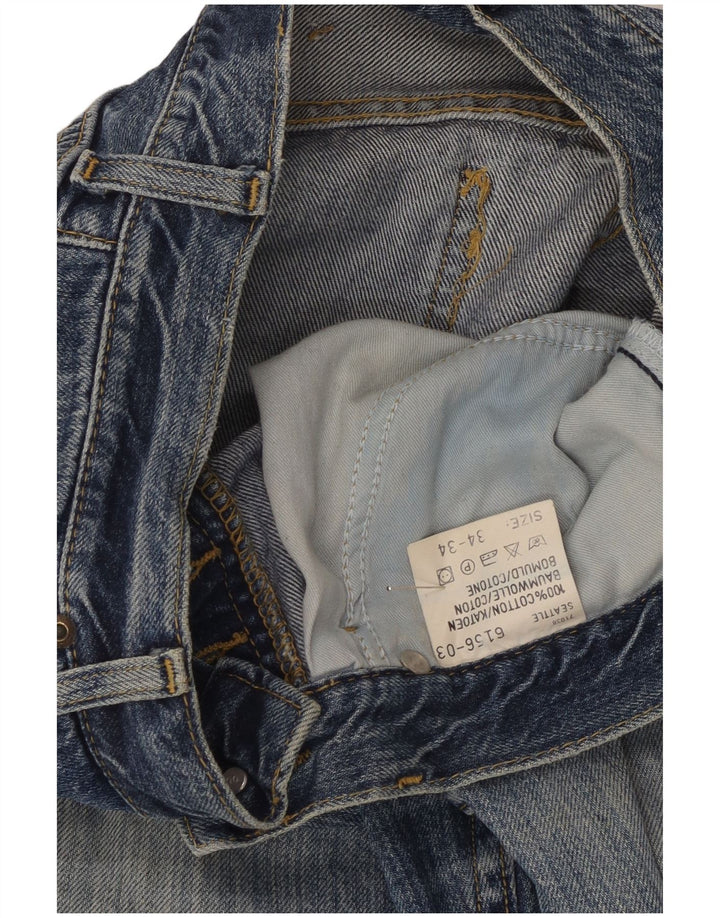 Lee Mens Seattle Straight Jeans W34 L27 Blå Bomuld