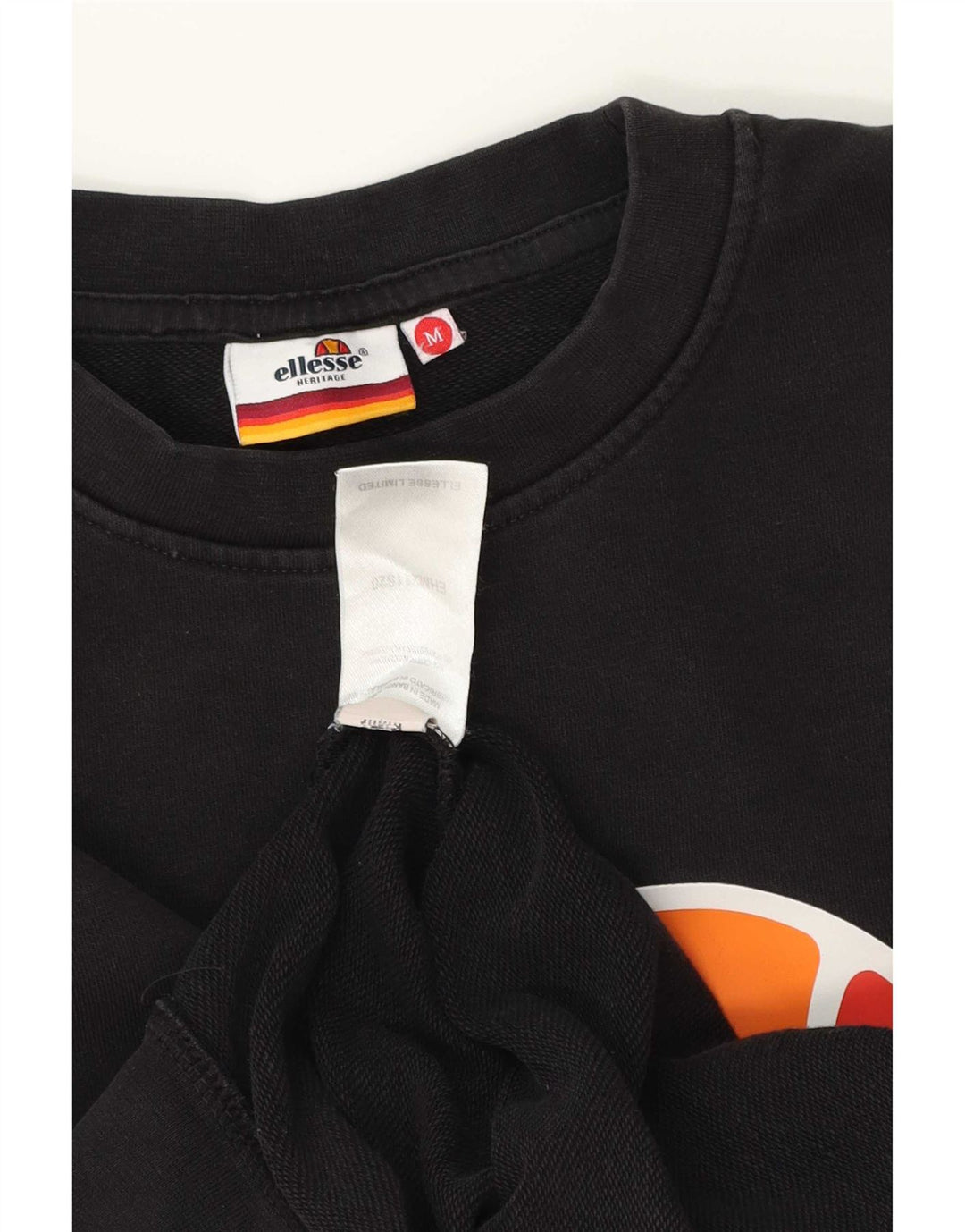 Ellesse Heritage Graphic Sweatshirt Jumper Medium Sort Bomuld