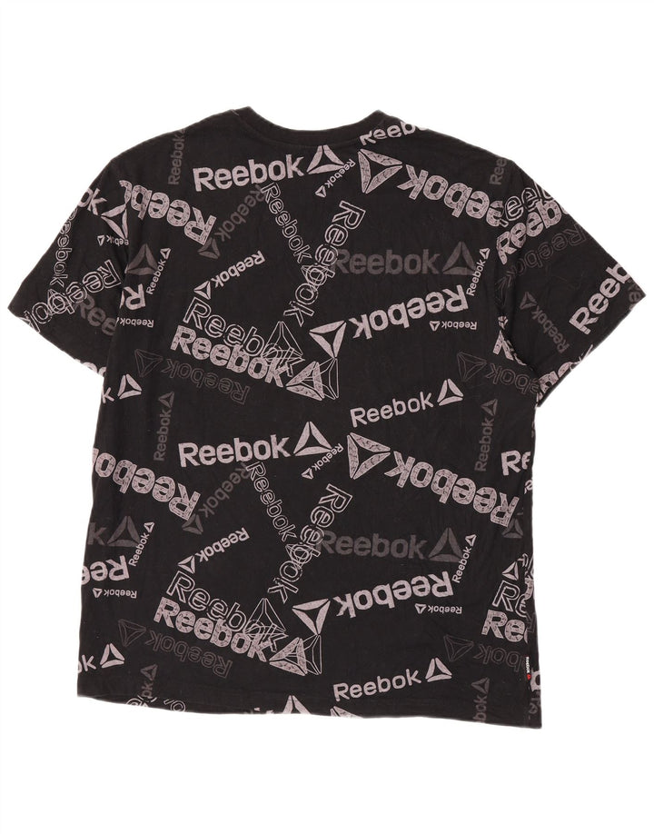 Reebok Herre grafisk T-shirt Top Stor sort bomuld