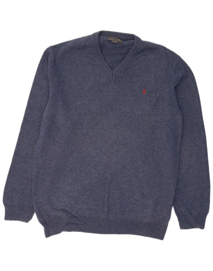 MARLBORO CLASSICS Herre V-hals sweater 3XL marineblå bomuld