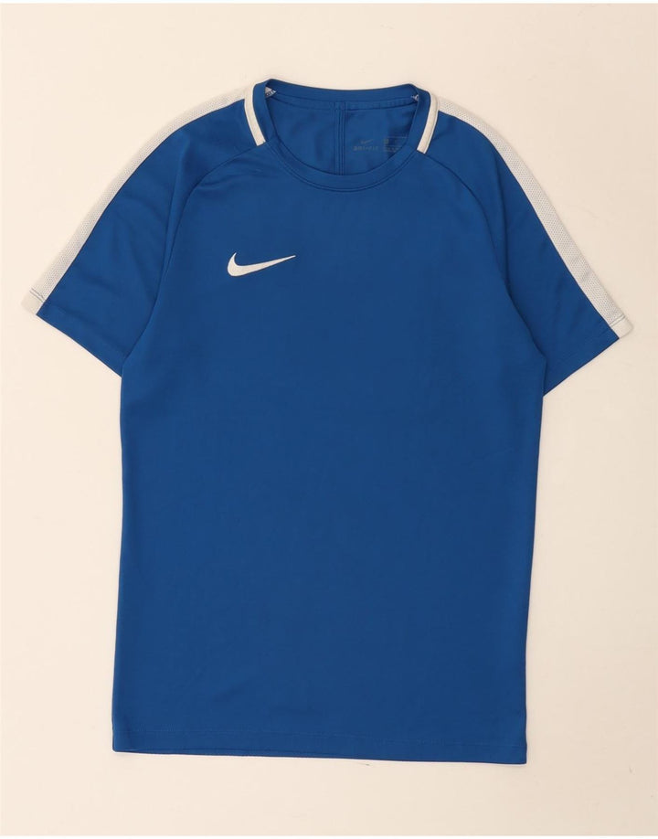 Nike Herre Dri Fit T-Shirt Top Lille Blå Colourblock Polyester