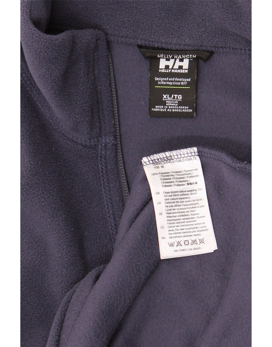 HELLY HANSEN Fleecetrøje med lynlås til mænd XL Marineblå Polyester