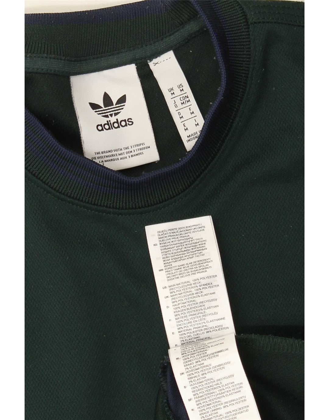 Adidas T-shirt top mellemgrøn polyester til mænd