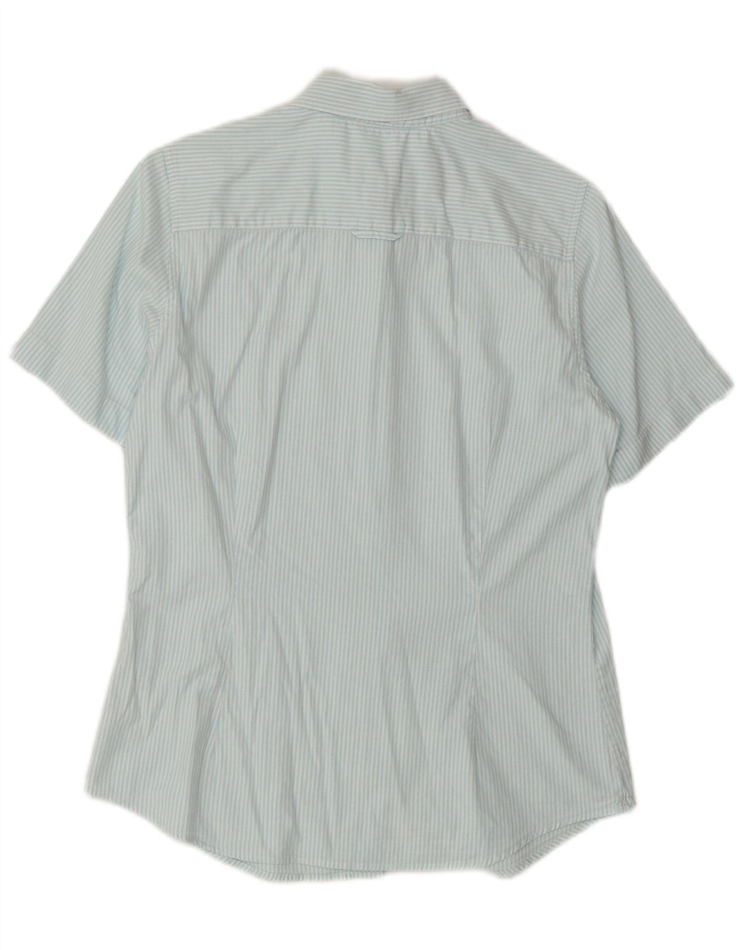 GANT kortærmet skjorte til kvinder UK 12 Mellemblå nålestribet bomuld