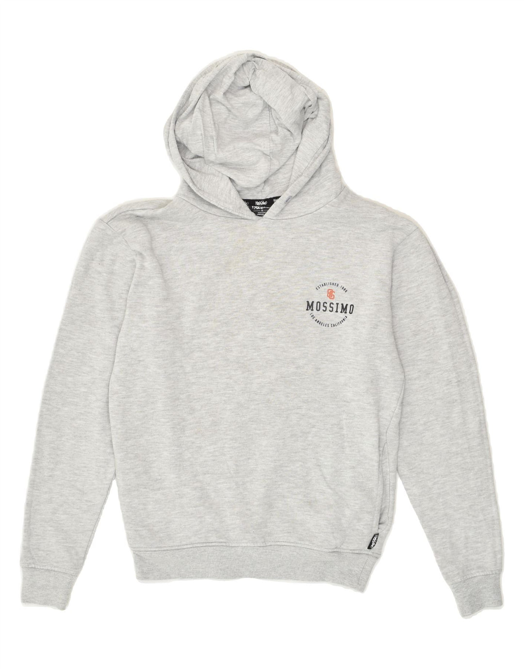MOSSIMO Womens Graphic Hoodie Jumper UK 8 Small Grey Cotton | Vintage Mossimo | Thrift | Second-Hand Mossimo | Used Clothing | Messina Hembry 