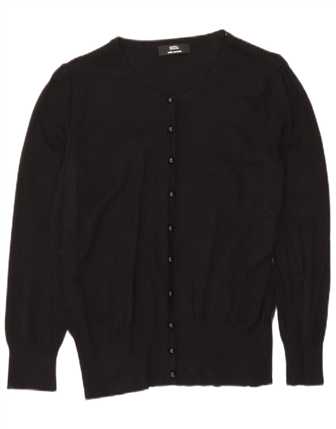Marks & Spencer Dame Cardigan Sweater UK 16 Large Black Viscose