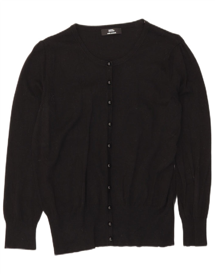 Marks & Spencer Dame Cardigan Sweater UK 16 Large Black Viscose