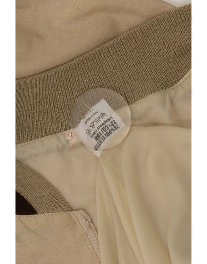 Vintage Bomber Jacket UK 42 XL Beige Colourblock Polyester