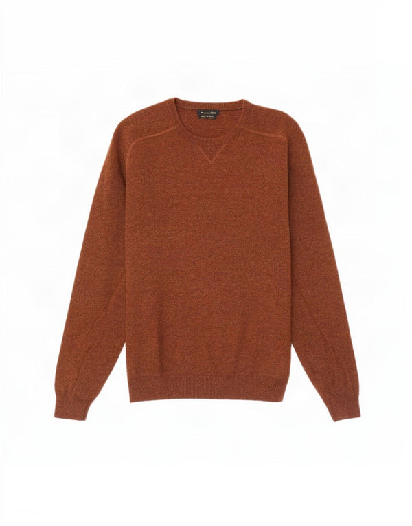 Massimo Dutti Herre Crew Neck Jumper Sweater Medium Brun Uld